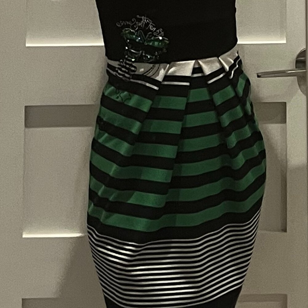 Desigual one-of-a-kind jersey halter dress Size S in black, white, green